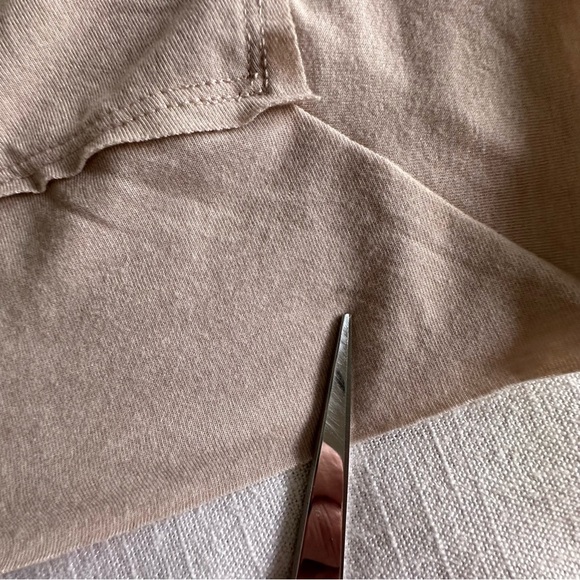 Logo Lounge Dress Womens XS Beige Asymmetrical Hem Pockets Soft Lagenlook Flowy - Picture 11 of 13